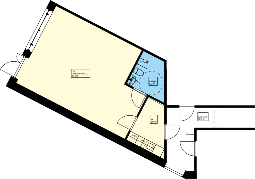 49,5 m² | Liiketila 1