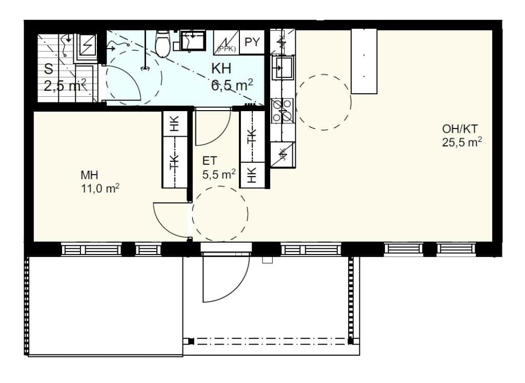 2H+KT+S | 53 m² | A2